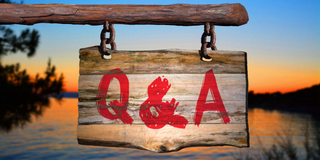 Wooden Q and A sign